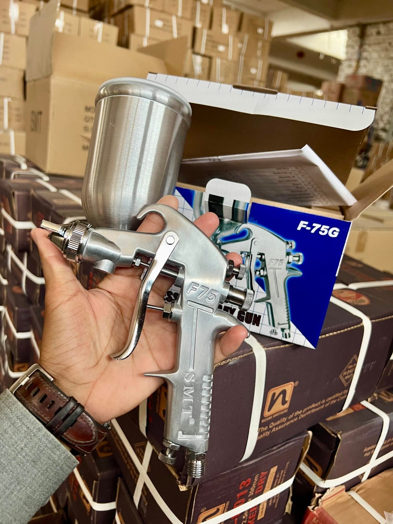 SMT Spray Paint Gun F-75G HVLP Gravity Feed