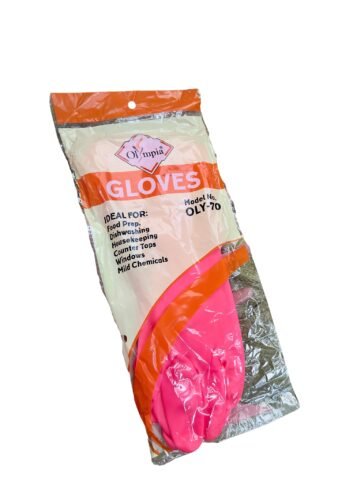 Olympia-70 Household Latex Pink Rubber Gloves