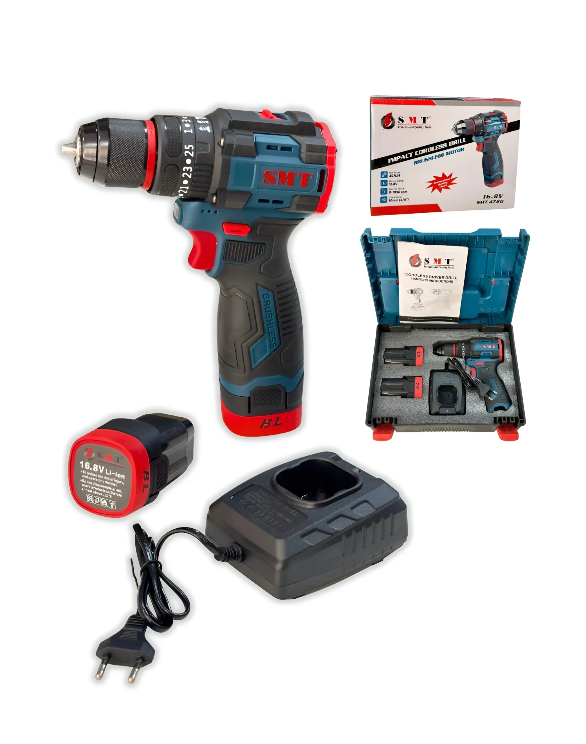 SMT-4720 Impact Hammer Cordless Drill 16.8V Brushless Motor 