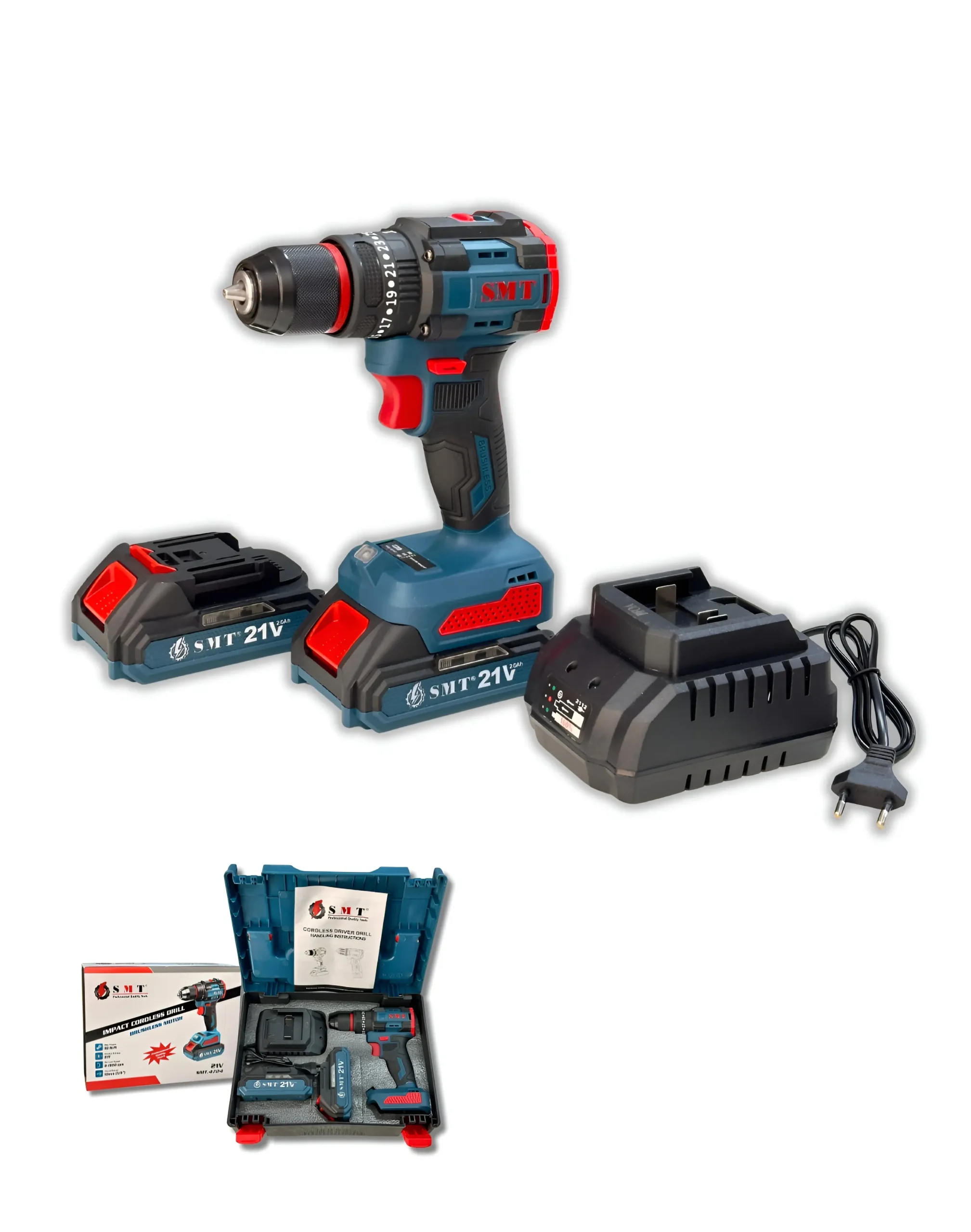 SMT-4724 Impact Hammer Cordless Drill 21V Brushless Motor